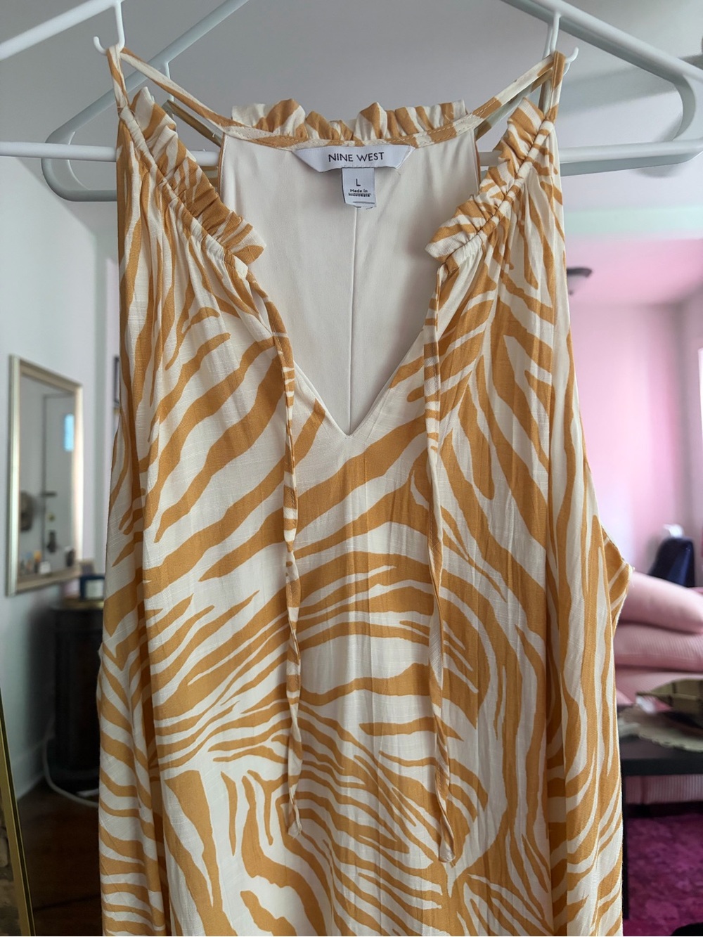 Nine West tiered peasant zebra print maxi dress - Picture 4 of 9